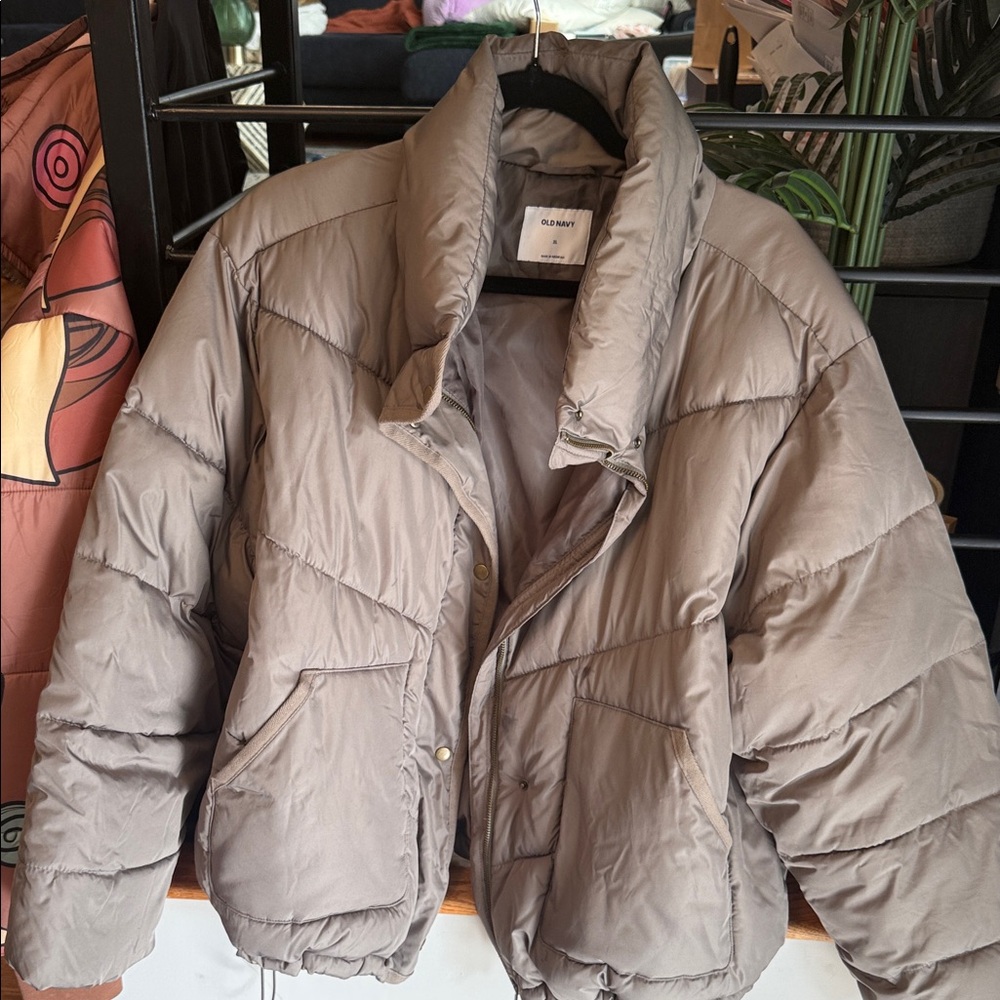 Old Navy Gray Puffer Jacket